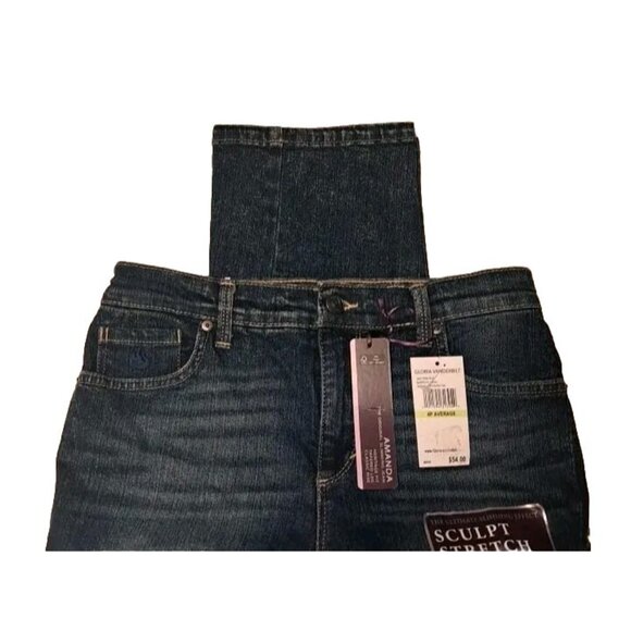 NEW Women's Size 4 Petite Blue GLORIA VANDERBILT SCULPT STRETCH JEANS 27x27 - Picture 4 of 9